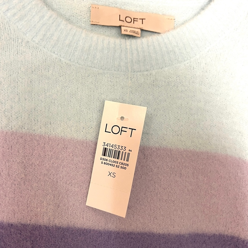 NEW Loft Striped Soft Sweater Size Small New With Tags NWT - Picture 5 of 7